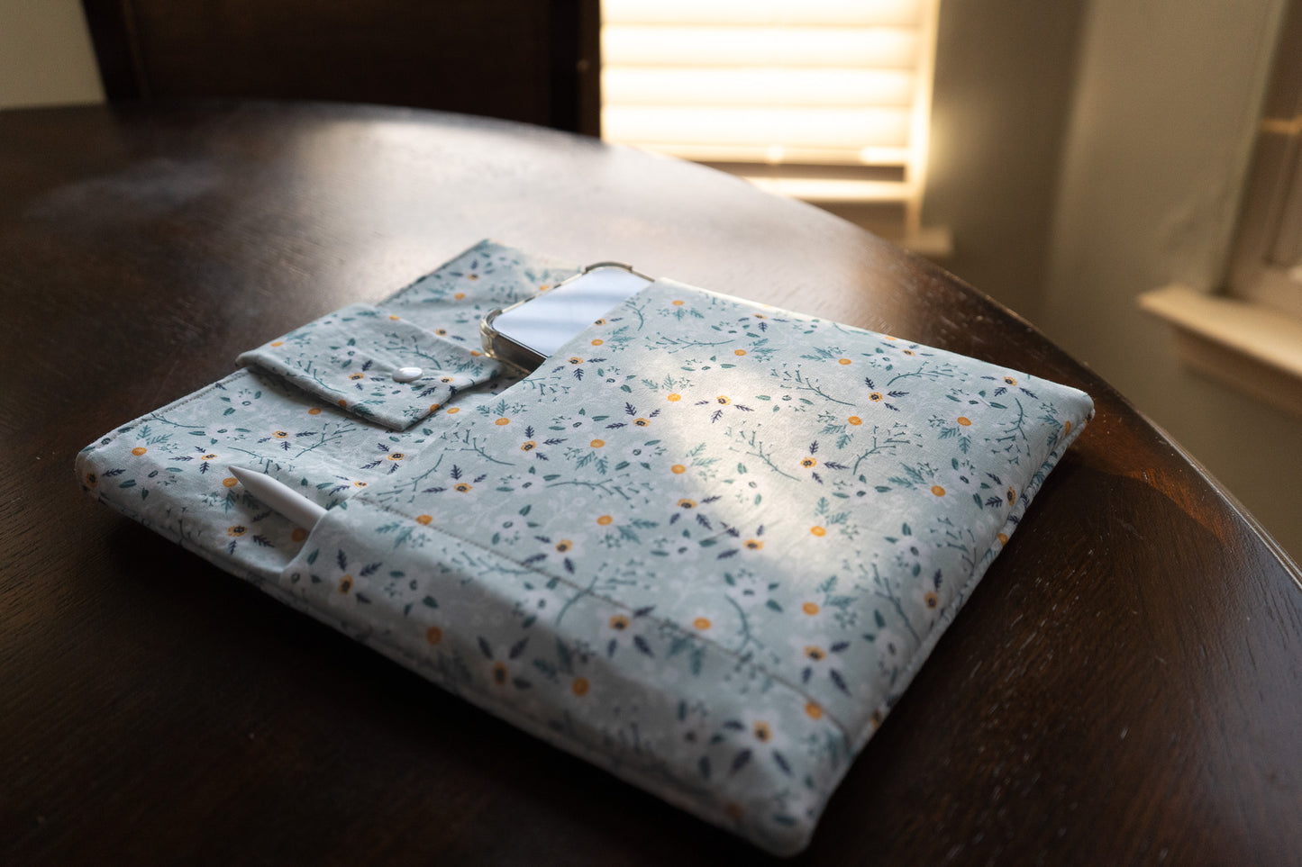 Blue Floral Book Sleeve