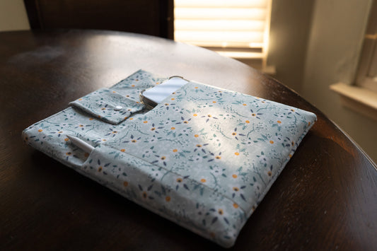 Blue Floral Book Sleeve