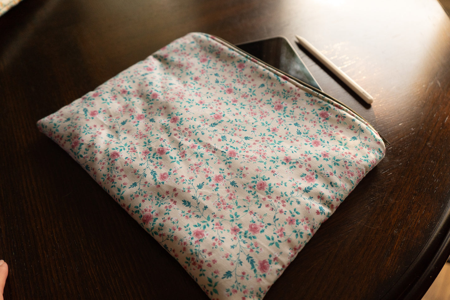 Floral Zippered Pouch 13"
