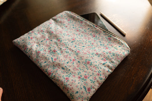 Floral Zippered Pouch 13"